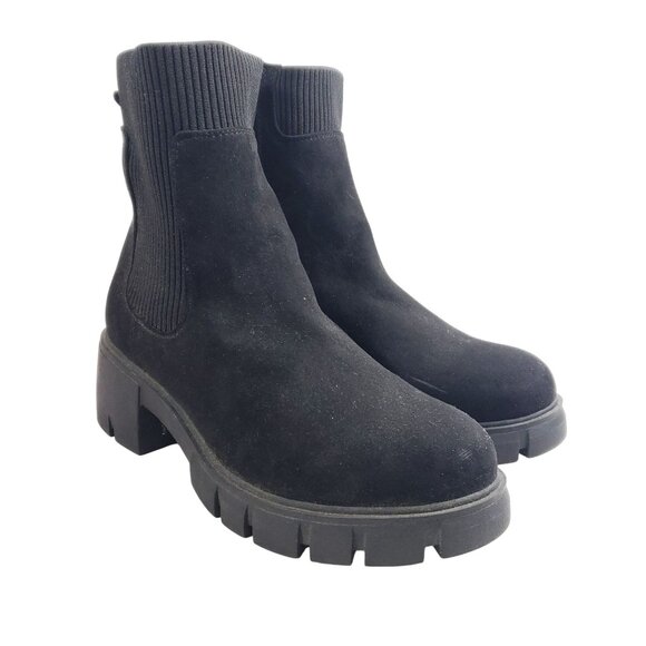No Boundaries Shoes - No Boundaries Womens Size 10 Wide Black Chunky Sole Chelsea Boots
